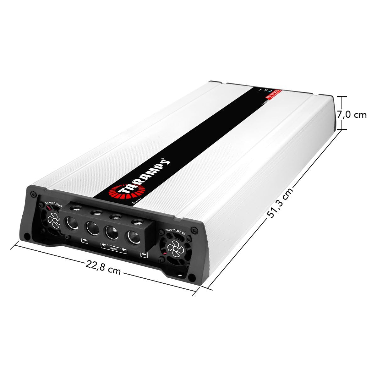 TARAMPS HD10000.1 Pro Car Audio Class D Amplifier 10000 Watts Sound System 1 Ohm Short-Circuit in Relation to GND, Low Impedance, Low/High Voltage Thermal Protection Covers Sub Bass Mid-bass Midrange