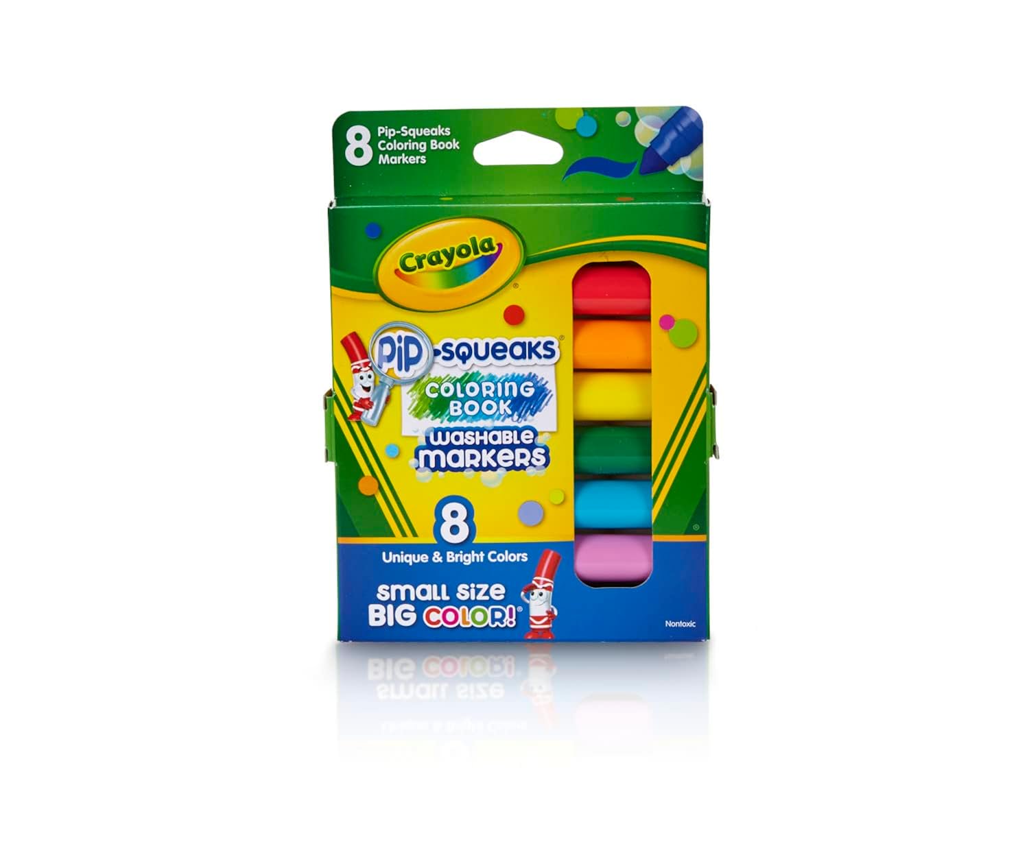 Crayola Pip Squeaks Washable Markers, Mini Markers in Classic Colors, 8 Count