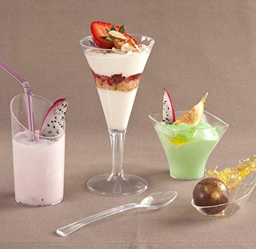 12 Ct Lillian Clear Plastic Mini Flared Mousse Cup