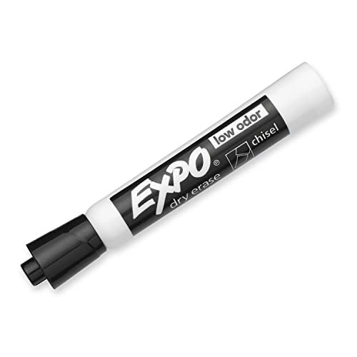 EXPO Low Odor Dry Erase Markers, Chisel Tip, Black, 2 Pack