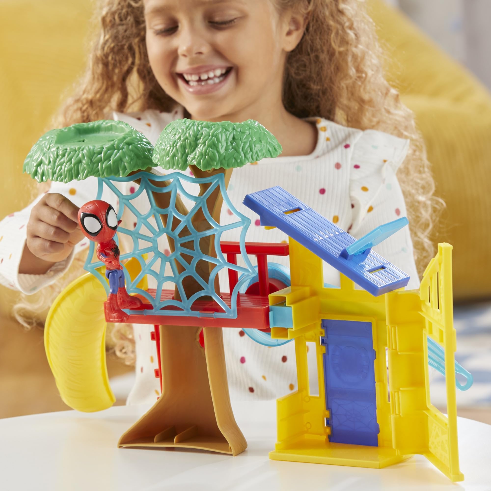 Spidey and his Amazing Friends Spidey Playground Playset, Includes 4-Inch Action Figure, Marvel Super Hero Toys for Kids 3 and Up
