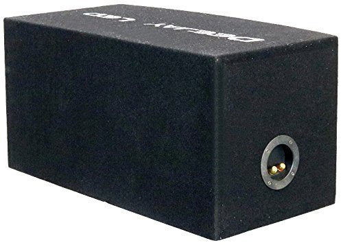 Robust Double 9-in Square Openings For Two 10-in Square Woofers Car Speaker Box 3/4 MDF Divergent Angles Isolated Chamber Design Two Sets of Side Terminals Gold Color DEEJAY LED 2X10SQUARESEALED