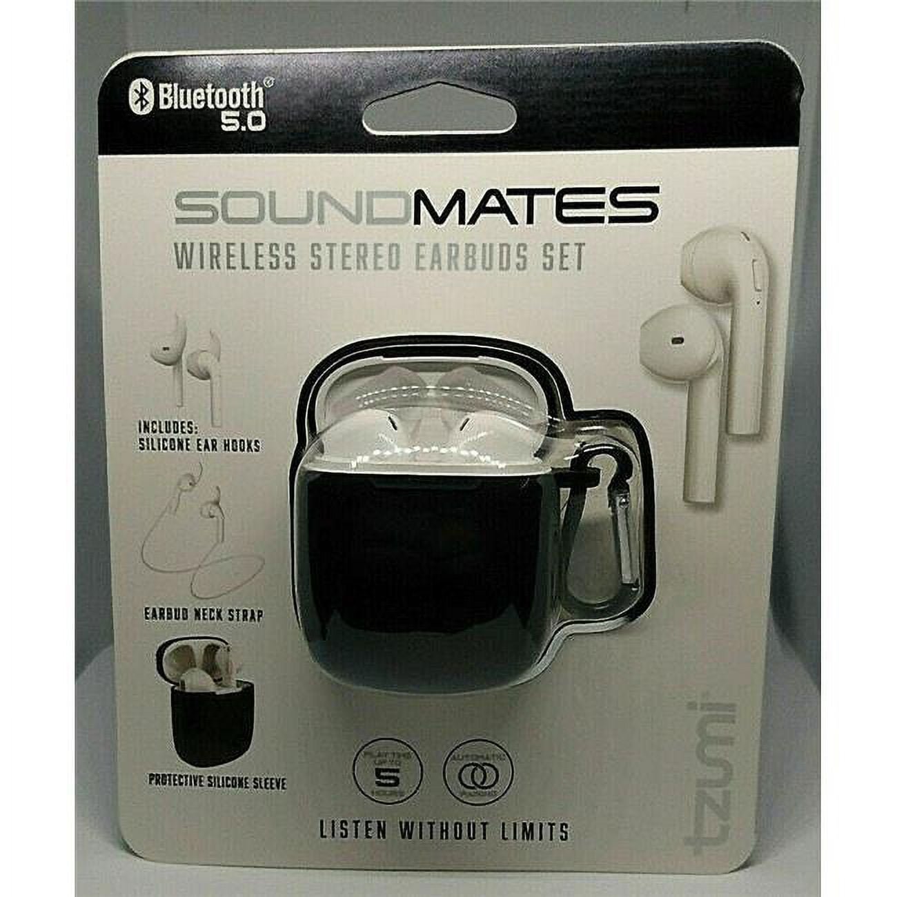 Tzumi 6950JCEBLACK Wireless Charging Earbuds - Black