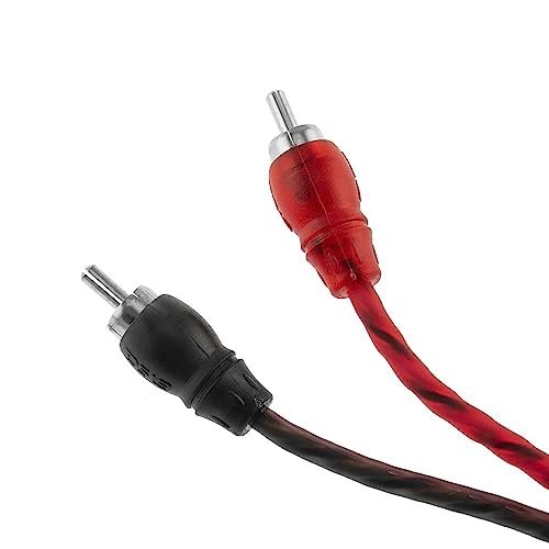 DS18 RCA-3FT RCA Audio Cable for Stereo Speaker or Subwoofer 3FT - Dual Male to Male Cable Connector - Car Audio RCA Ultra Flex Level 1 100% OFC - Heavy-Duty Design - Black
