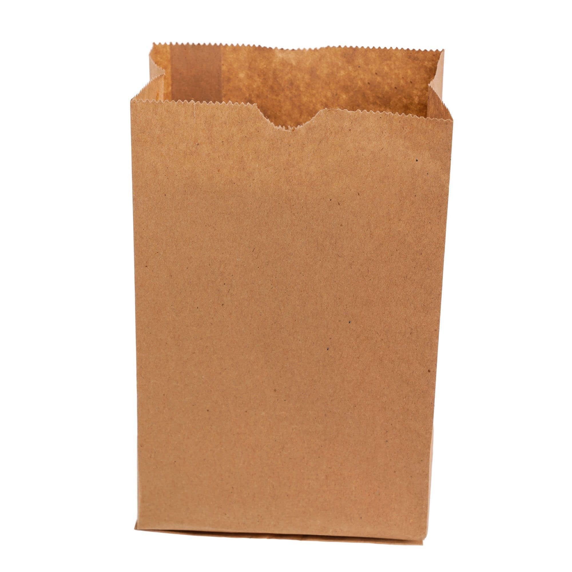 Nicole Home Collection Premium Paper Brown Lunch Bags - 5.125" x 3.125" x 10.63" (40 Pc) - Ideal for Work, School & Parties