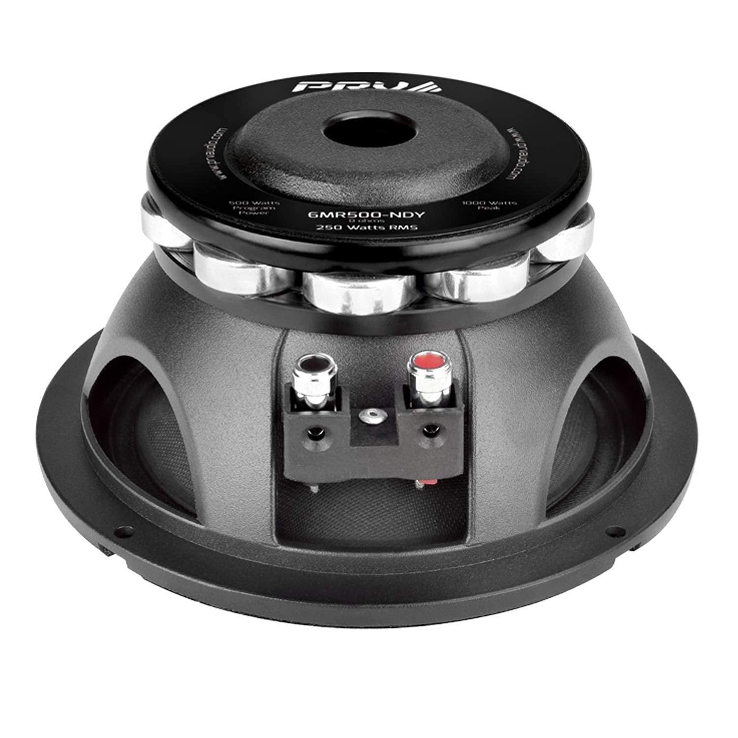 PRV AUDIO 6.5 Inch Midrange Speaker 6MR500-NDY 500 Watts 8 Ohm Neodymium Magnet, High Output Loudspeaker for PRO Audio & Car Audio (Single)