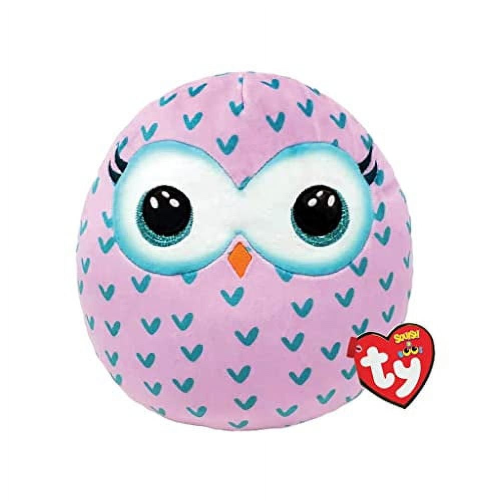 TY Squish-A-Boos Plush - WINKS the Owl (Medium Size - 14 inch)