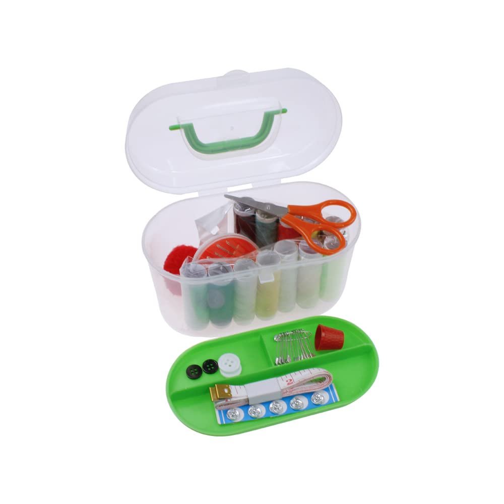 Sewing Kit Gifts for Women, Mom, Traveler, Adults, Beginner, Emergency, Sewing Supplies Accessories with Scissors, Thimble, Thread, Sewing Needles, Tape (Green)
