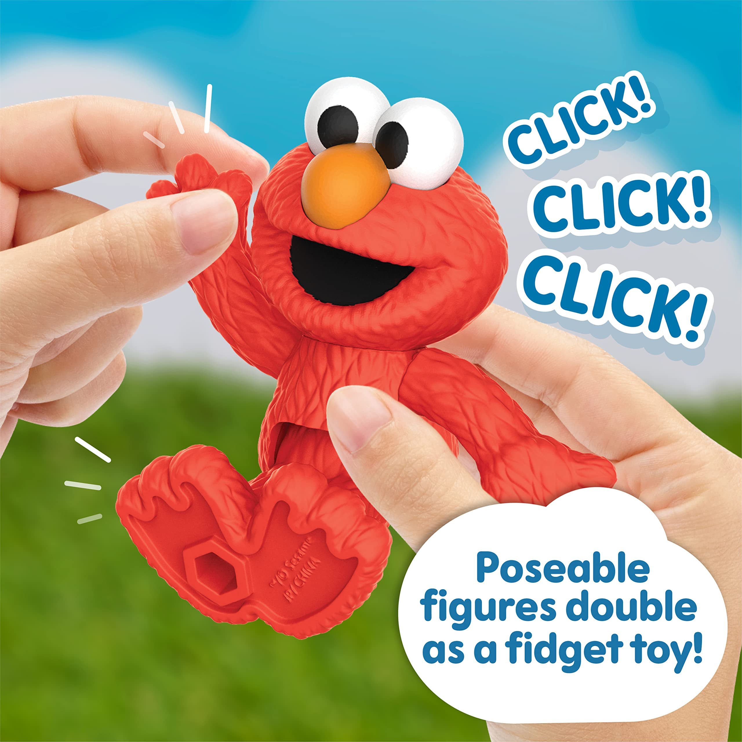 Sesame Street Neighborhood Friends, 6-piece Poseable Figurines, Officially Licensed Kids Toys for Ages 2 Up by Just Play