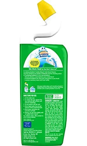 Scrubbing Bubbles Bubbly Bleach Gel Toilet Bowl Cleaner, Rainshower, 1 Squeeze Bottle, 24 oz