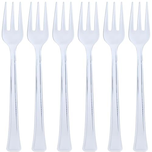 Lillian Tablesettings Mini Spoon | Clear | Pack of 48 Plastic Serve-ware, 48 Count (Forks)