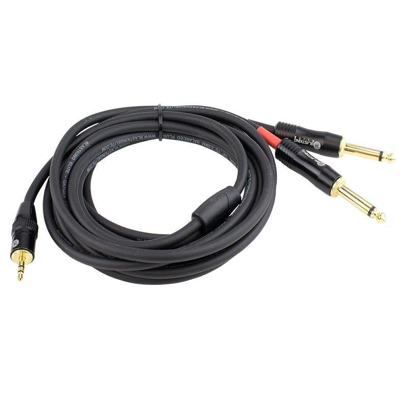 Blastking C2Q35B-3 Dual 1/4" to 3.5mm Balanced Plug Cable – 3 ft.