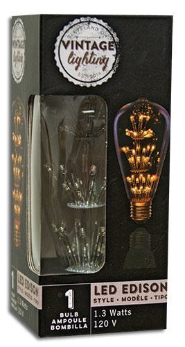 Cleveland Vintage Lighting CLV113 LED 6 TIR 1.3W Edison Bulb, Multicolored