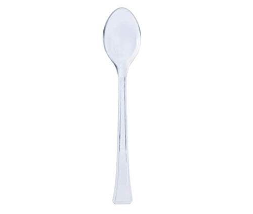 Lillian Tablesettings Mini Spoon | Clear | Pack of 48 Plastic Serve-ware, 48 Count (Spoons)