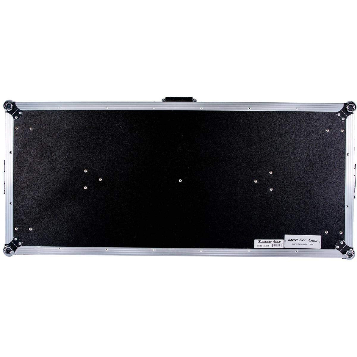 DEEJAY LED TBHTABLE48 Fly Drive Case Universal Fold Out DJ Table Engineered to Hold Turntable CD Player or Other Equipment Industrial Grade Recessed Spring Loaded Split Dish Butterfly Latches with Pad