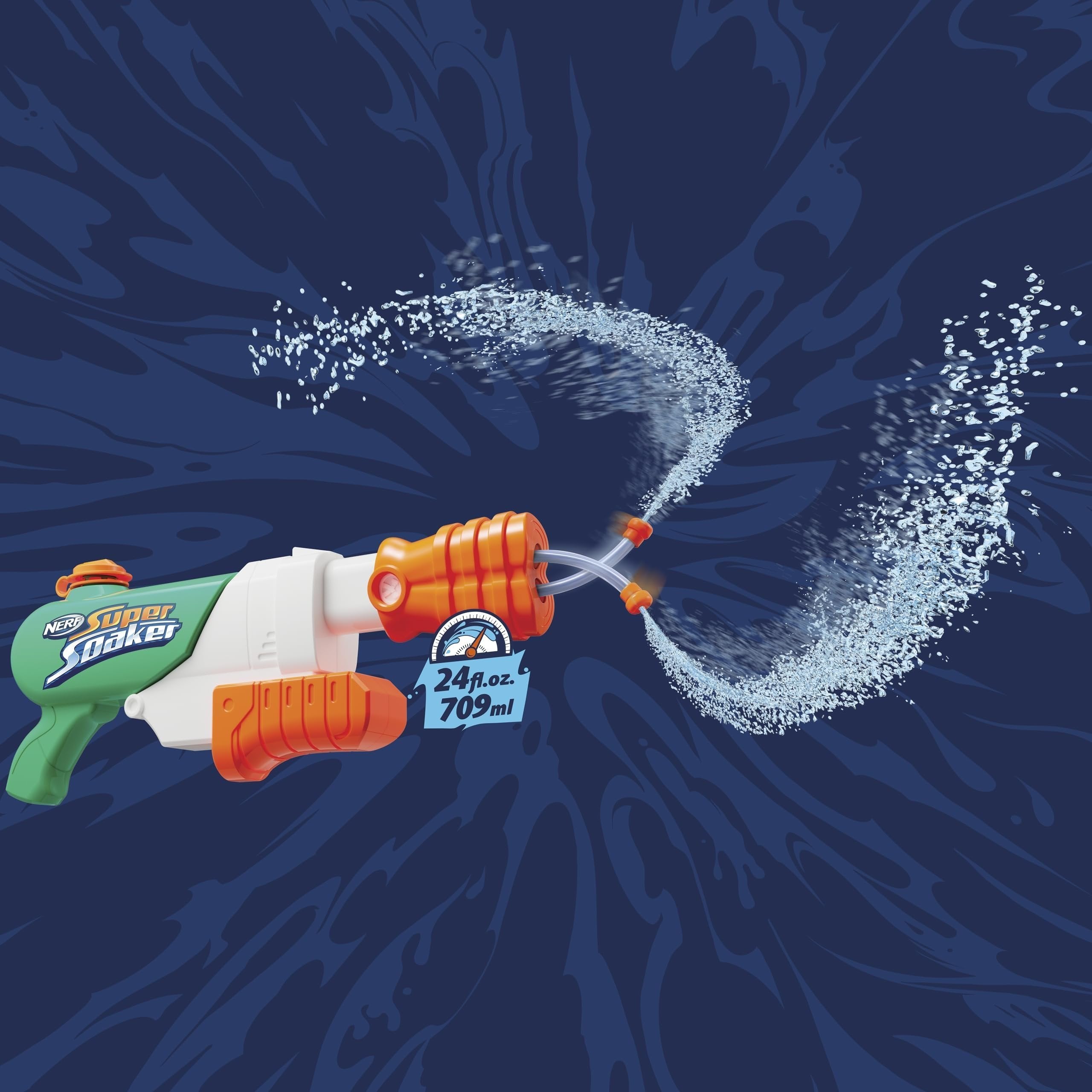 Nerf Super Soaker Hydro Frenzy Water Blaster, Wild 3-in-1 Soaking Fun, Adjustable Nozzle, 2 Water-Launching Tubes, for Kids Teens Adults