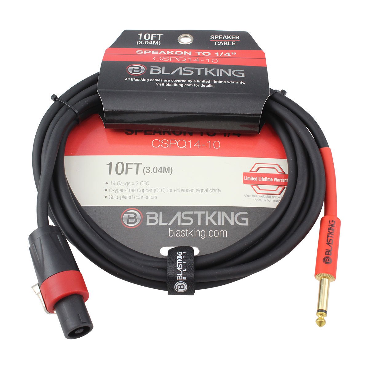 Blastking CSPQ14-10 Speakon to 1/4" Cable 10 Ft