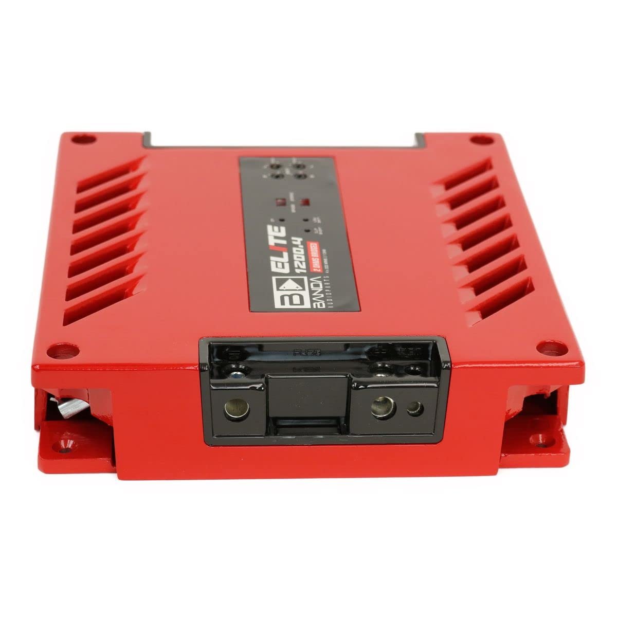 4-Ch. Vehicle Audio Bass Amplifier - 300W D Class High-Powered Mono Bass Amp w/Subsonic Filter & Low Pass Filter Stable @ 1 Ohm, LED Indicators, Sound Specialization, RED - BANDA 1200.41OHMRED