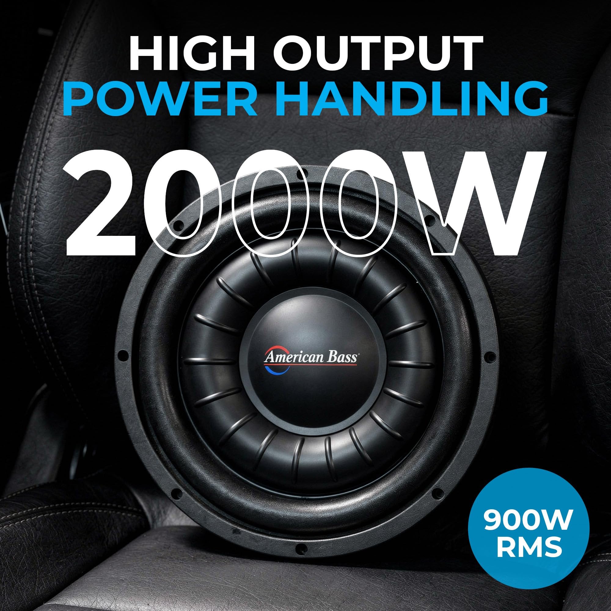 American Bass Hawk Slim 12” Subwoofer – 900W RMS / 2000W Max, Dual 4 Ohm, 3” Voice Coil, Shallow Mount, Vented Magnet – High Output Slim Subwoofer 12 Inch for Tight Space Car and Truck Audio Systems