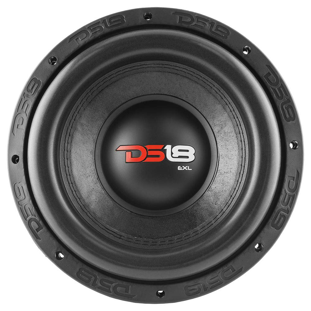 DS18 EXL-X10.2D Subwoofer in Black - 10" Speaker, 1750W Max Power, 850W RMS Power, Fiber Glass Dust Cap, Red Aluminum Frame, DVC, 2 Ohm Impedance, Ferrite Magnet (1 Speaker)