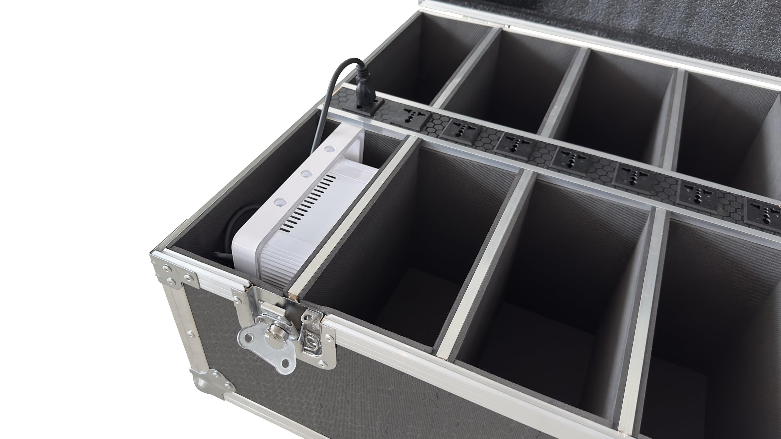 ANTAKIPRO AP-9X6CASE PRO Rolling Road Flight Case 12-Bay Charging Case, 6x6 Storage Compartments, Holds 12 Units AP-9X6PAR Rolling Equipment with Wheels Black