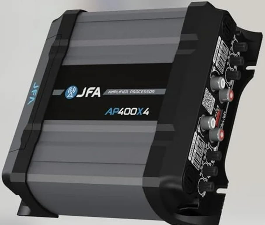 2-in-1 Built-in Audio Processor & Car Amplifier 400X4 Class D for Car & Motorcycle Full Range with 4 Channels 400 Watts RMS 2 Ohm - Professional Quality Sound - 2025 Best Performance Award