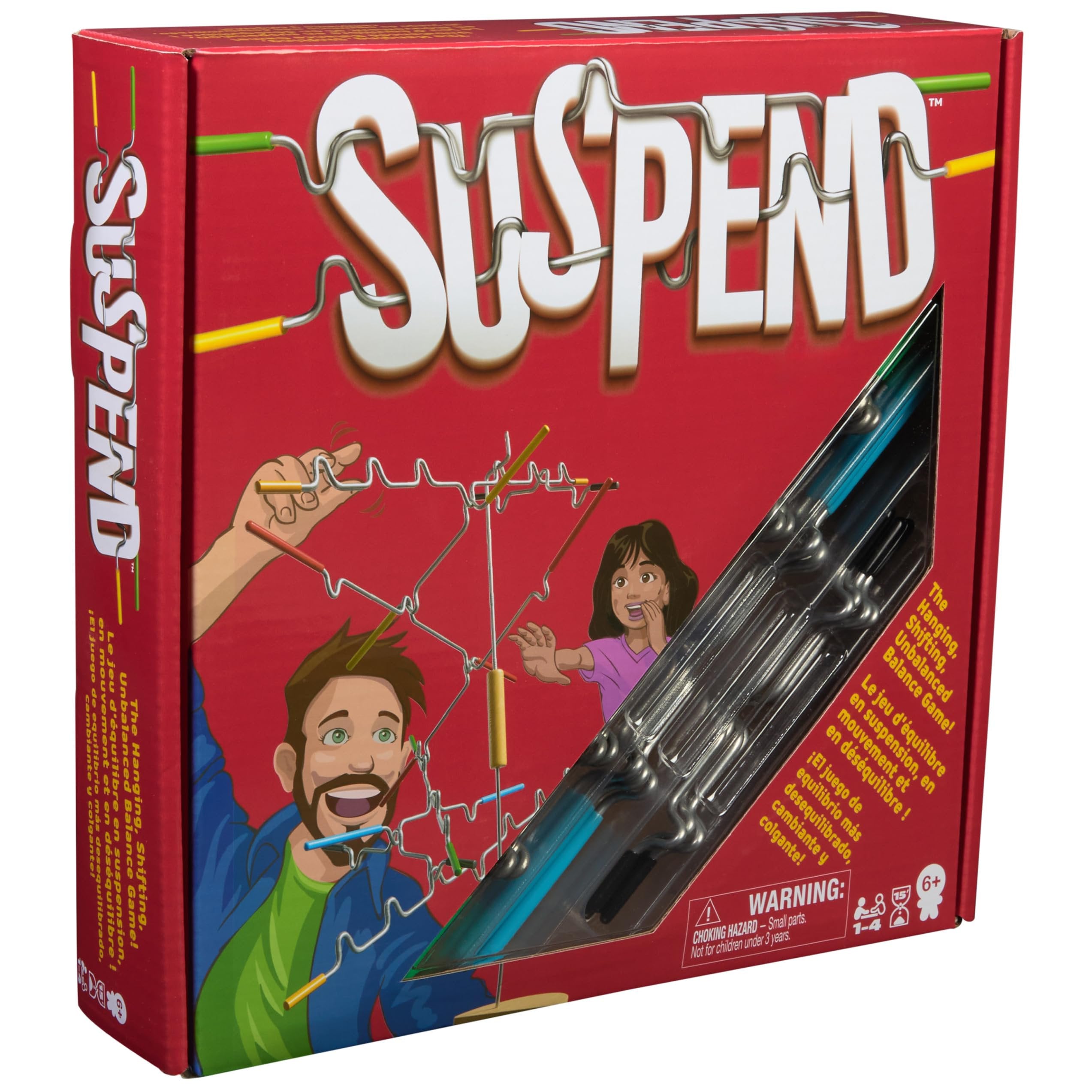 Spin Master Games, Suspend, A Balancing Family Game of Tricky Hangs & Steady Hands, Family Game Night, Learning Toy, 1-4 Players, for Ages 6 & Up