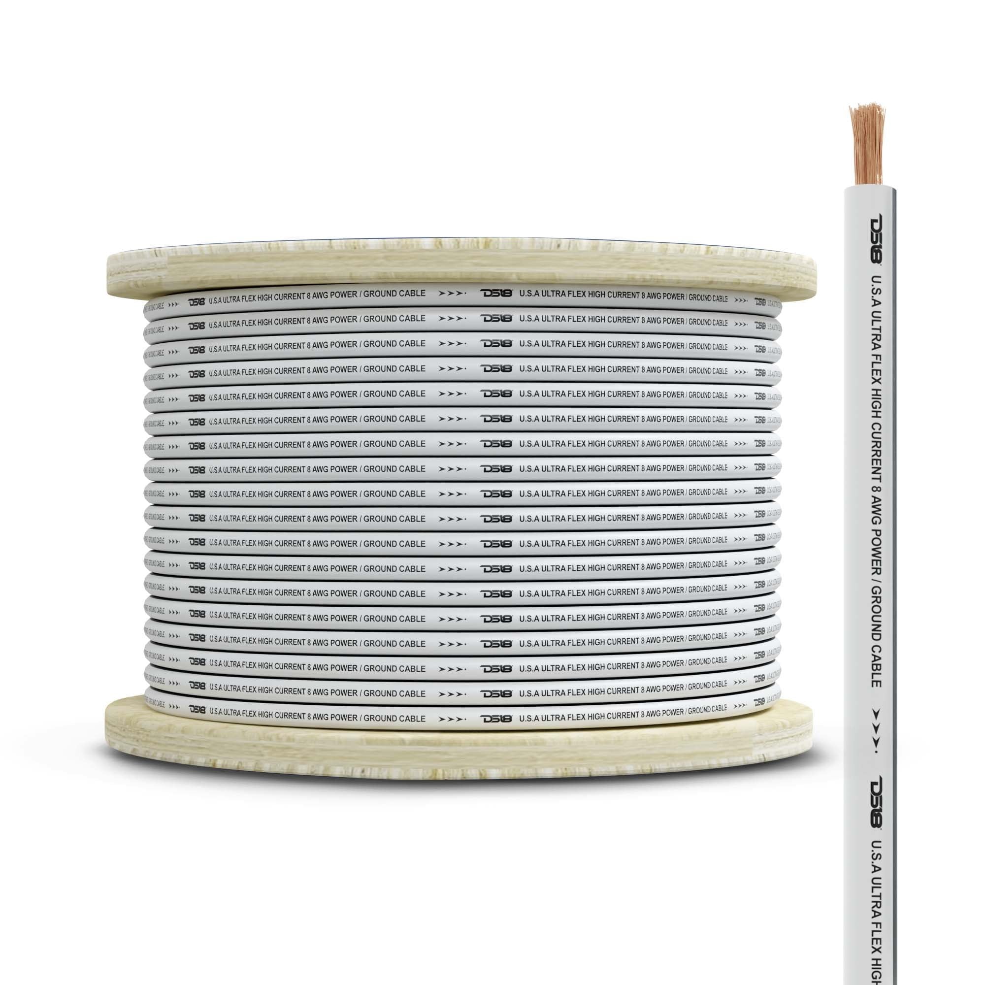 DS18 8GA Marine-Grade OFC Tinned Copper Ground Wire Cable Battery (100 ft)
