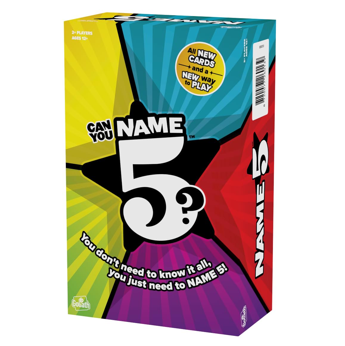 Goliath Name 5 Board Game | Name 5 Things Before Time Runs Out | Party Game, Family Game Night | for 2 or More Players or Teams, Ages 12+