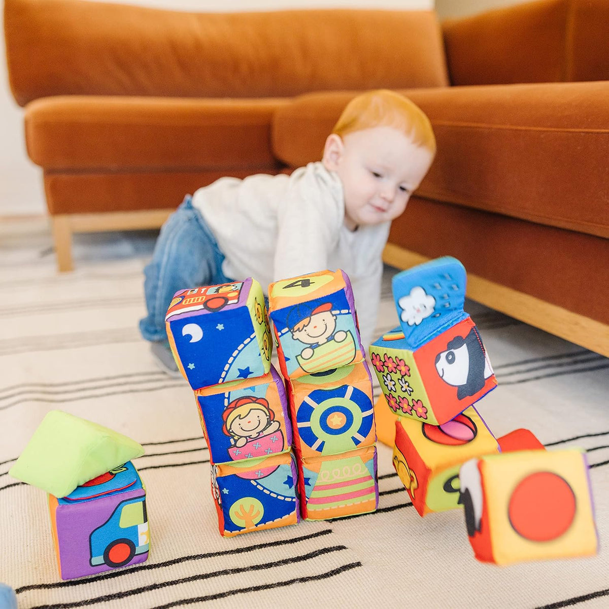 Melissa & Doug K's Kids Match and Build Soft Blocks Set