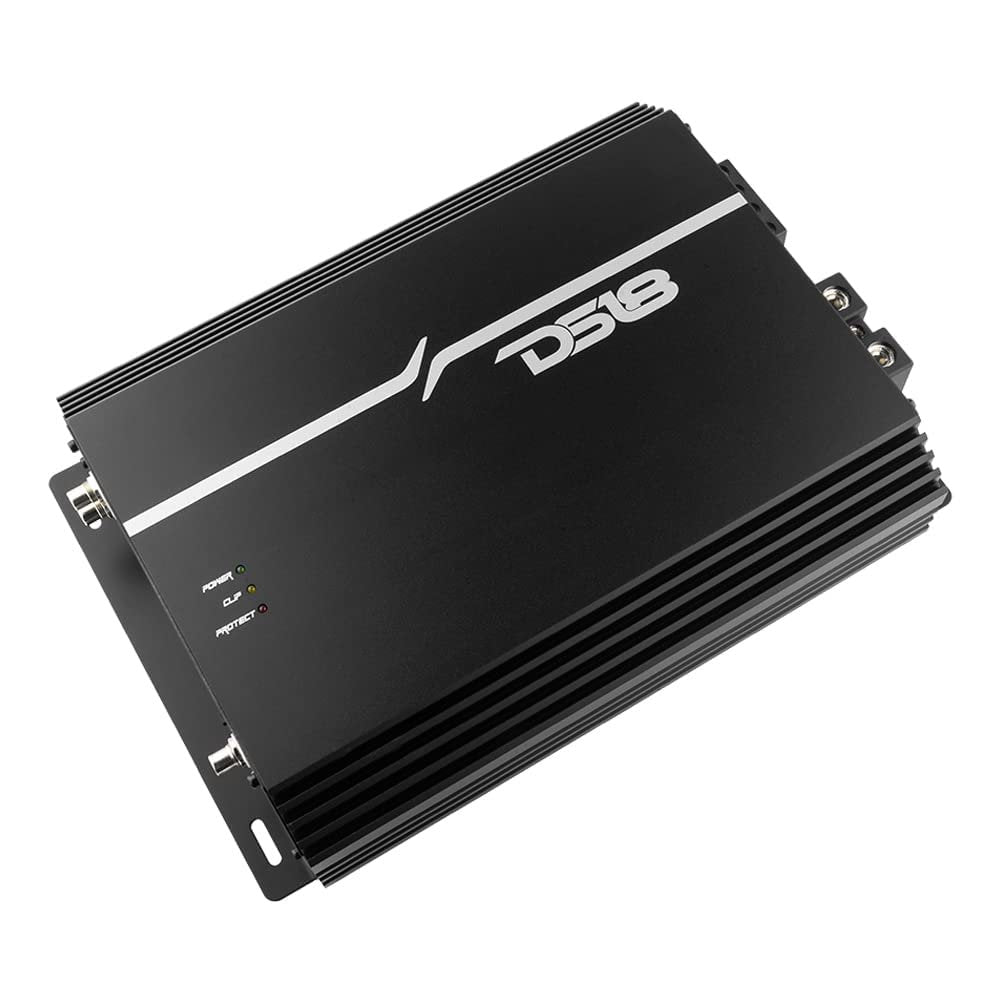 DS18 EXL-P2000X1D Korean 1-Channel Monoblock Subwoofer Car Audio Amplifier Competition Grade Class D MOSFET Amp 2000 Watts Rms - Remote BASS Knob Included