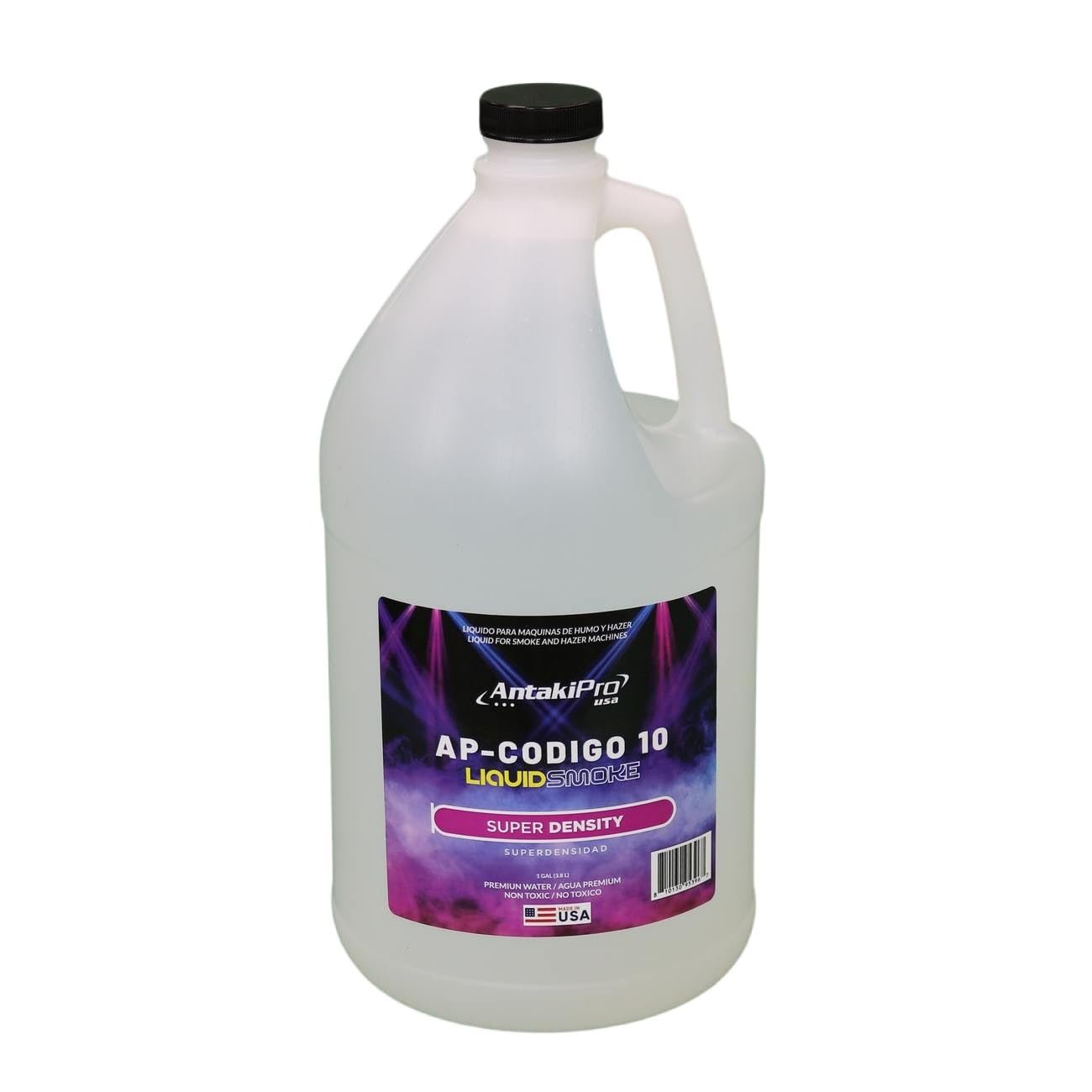 ANTAKIPRO AP-CODIGO10 High Density Fog Juice Long Lasting, Non-Toxic Odorless Water-Based Fog Machine Fluid for All Standard Fog Machines - 1 Gallon