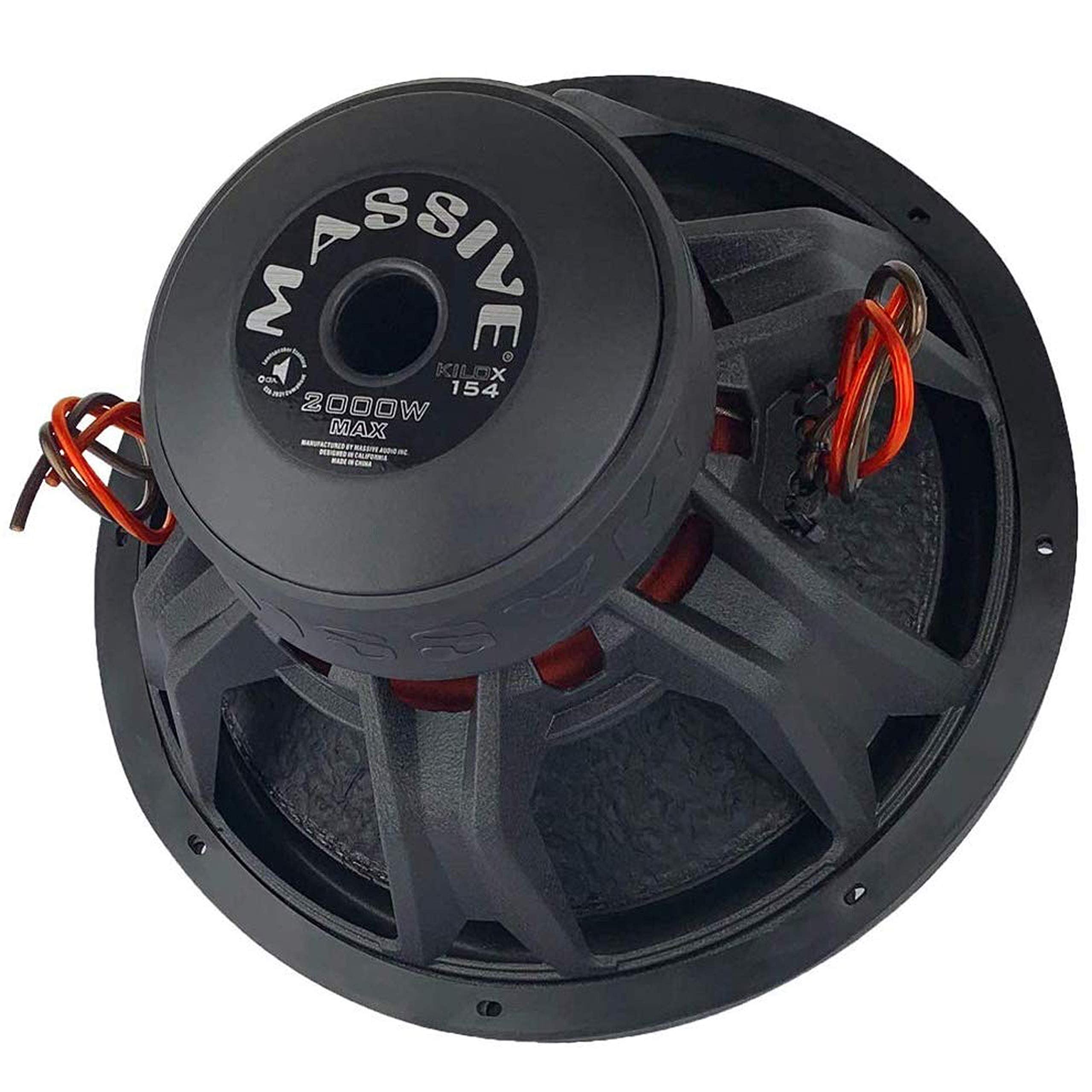 Massive Audio KILOX154-15" 1000 WATTS RMS Dual 4 OHM 3" V.C. SUBWOOFER