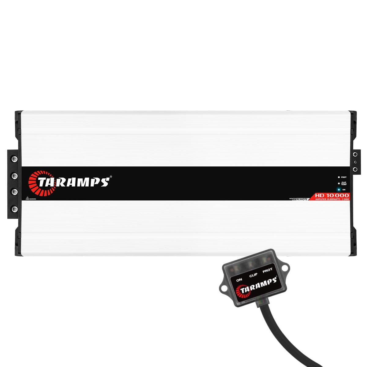 TARAMPS HD10000.1 Pro Car Audio Class D Amplifier 10000 Watts Sound System 1 Ohm Short-Circuit in Relation to GND, Low Impedance, Low/High Voltage Thermal Protection Covers Sub Bass Mid-bass Midrange