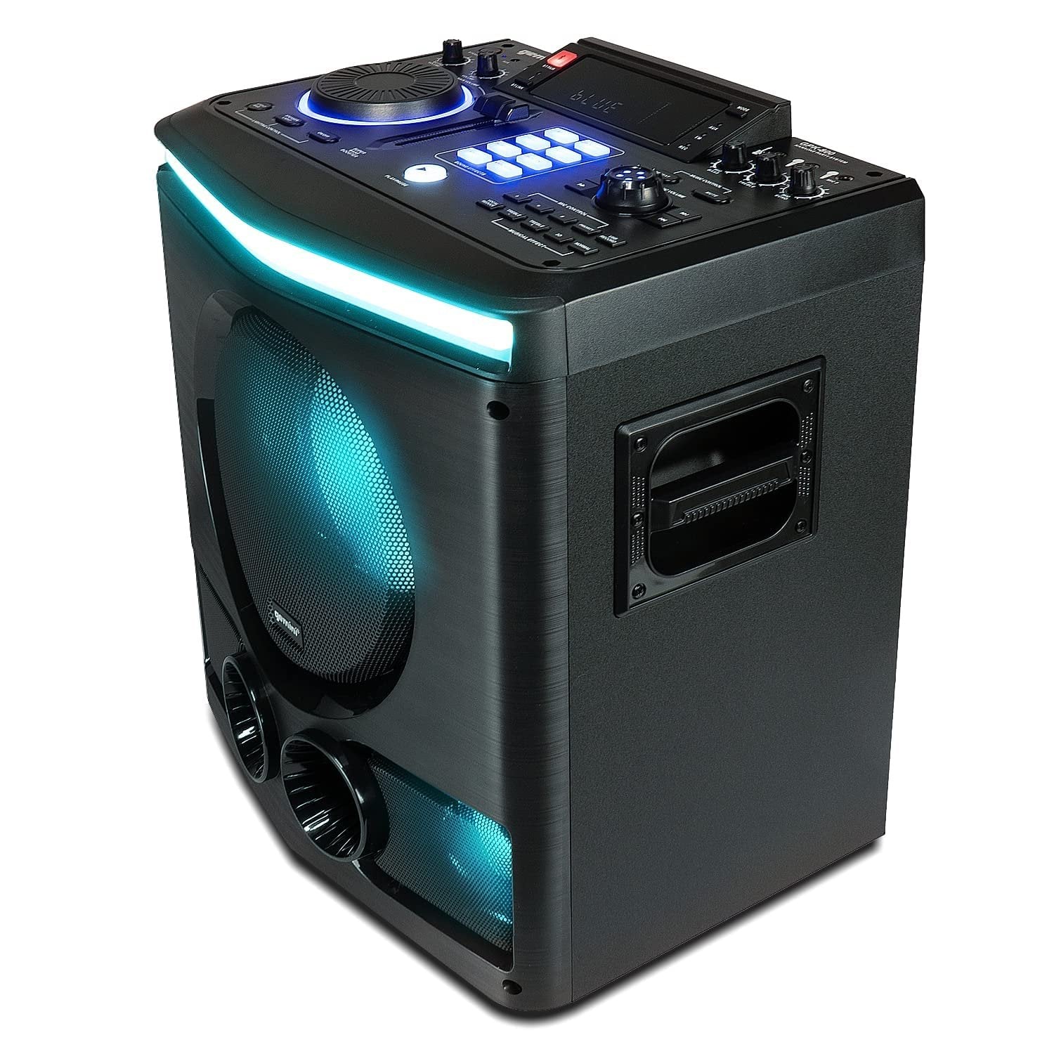 Gemini 2400W Peak Power Bluetooth Karaoke Party Speaker System with 8" Woofer, LED Lights, Mic, Guitar Input, DJ Effects, USB Recording & Remote Control (GPK-800)