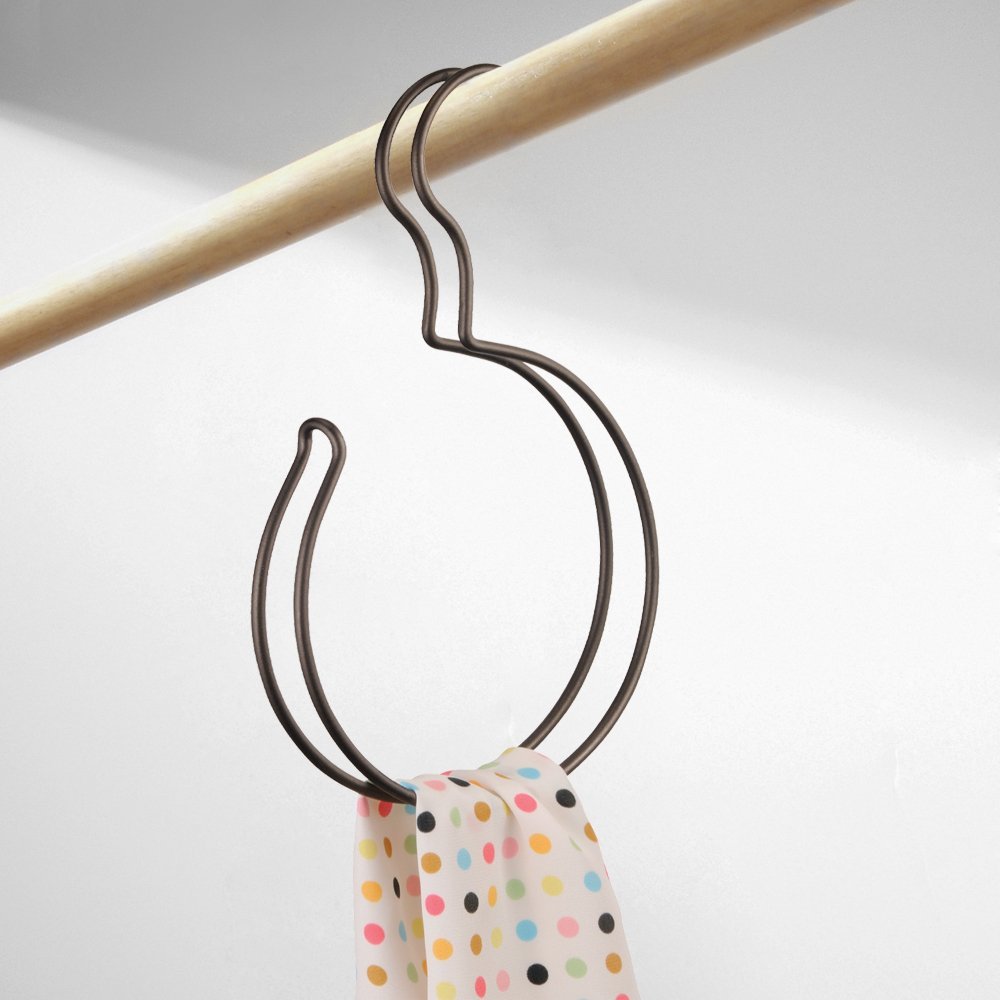 iDesign Classico Over the Rod, Closet Accessory Organizer for Scarves, Pashminas, Handbags - Loop, Bronze