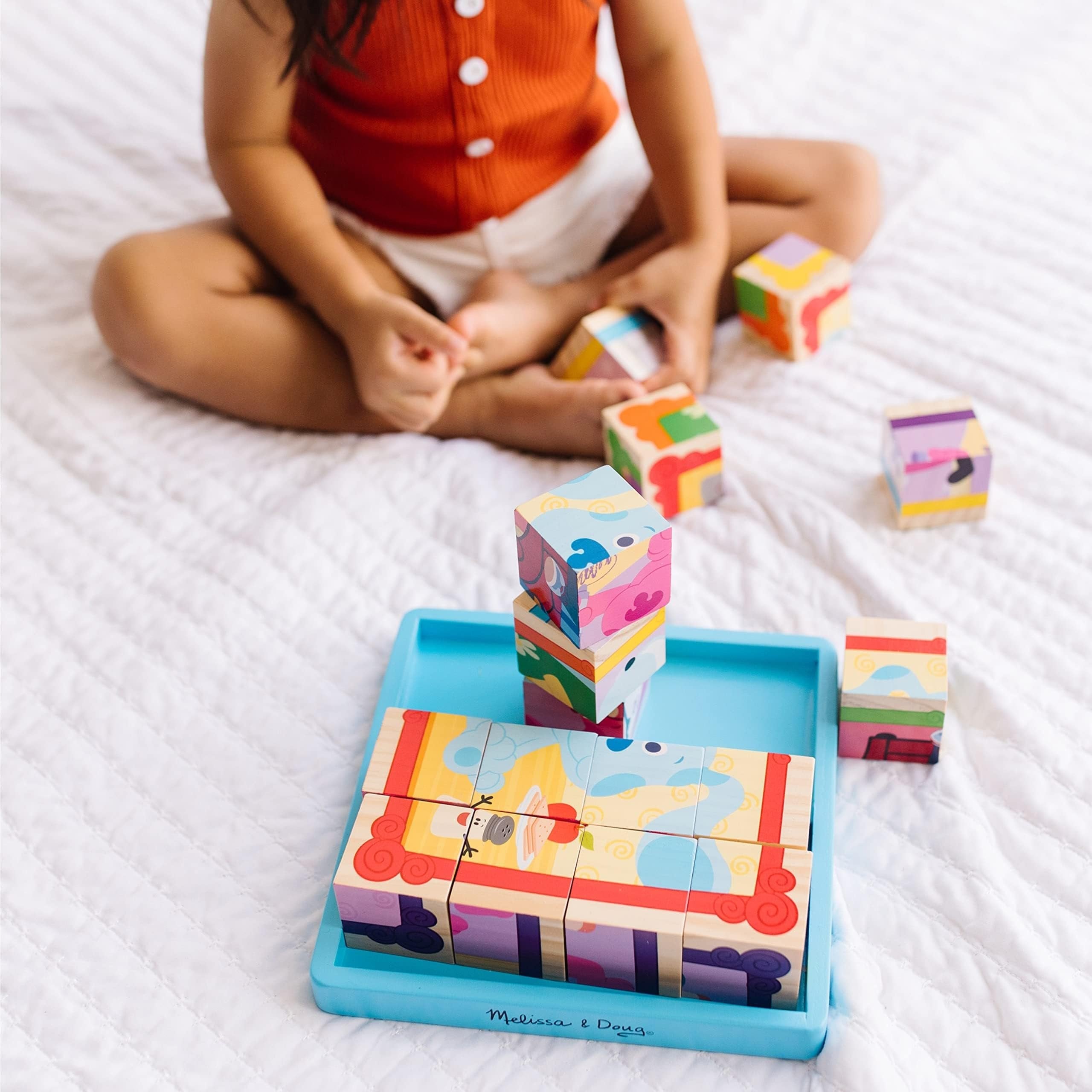 Melissa & Doug Blue's Clues & You! Wooden Cube Puzzle (16 Pieces)