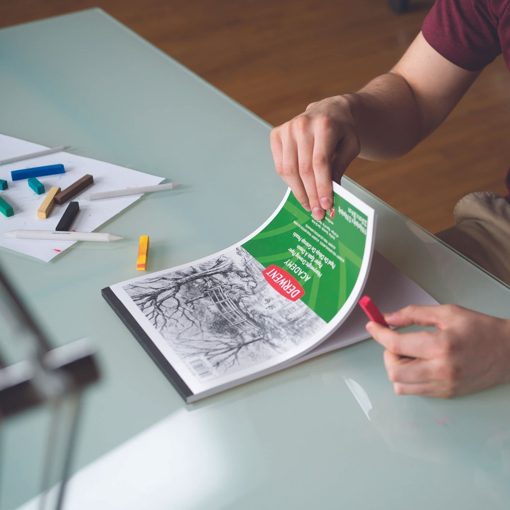 Derwent Academy Drawing Paper Pad, 40 Sheets, 9" x 12", Heavyweight (54978)