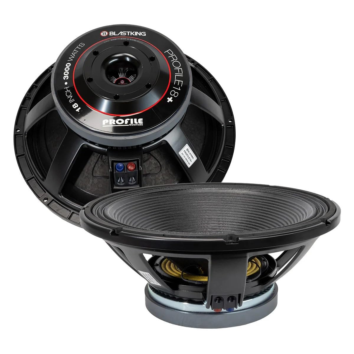 Blastking 18" High Output Woofer, 3000W Program Power, 8-Ohm Pro Audio Subwoofer Driver with 4.5" Voice Coil, Silicone Coated Double Spider and Die-Cast Aluminum Basket for PA Systems - PROFILE18PLUS