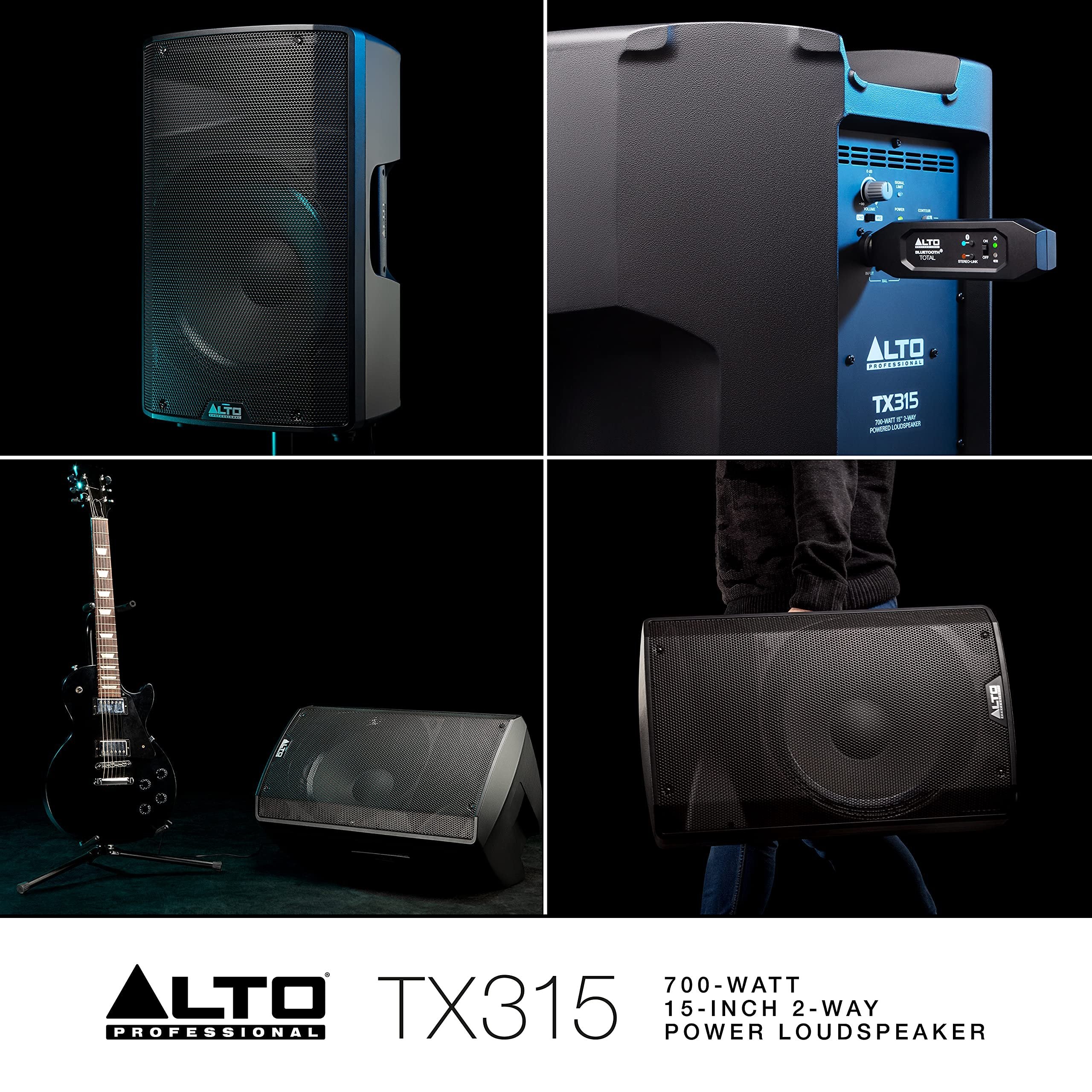 Alto Professional TX315 – 700W Powered DJ Speakers, PA System with 15" 2 Way, signal limiting and switchable mic line preamp and XLR in/out