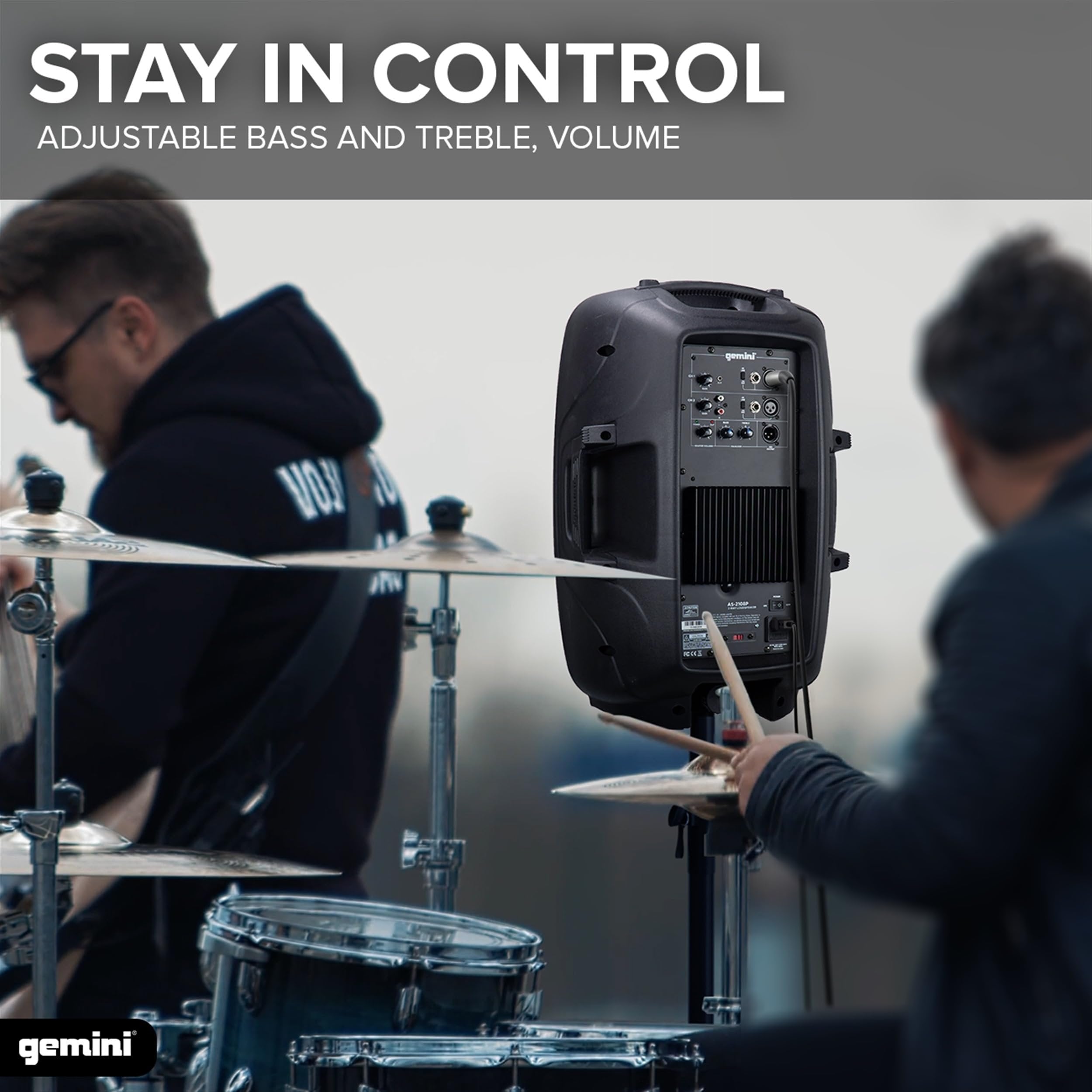 Gemini Sound AS-2108P - 500W Peak High-Power 8-Inch Active DJ/PA Loudspeaker with Durable ABS Construction, Wide Frequency Response, and High-Fidelity Sound for Parties, Events & Performances