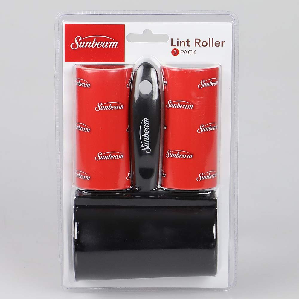 Extra Large Lint and Pet Hair Remover with 2 Extra Adhesive Rolls, by Home Basics, Enhanced Coverage, Protective Cover for Clothing and Home Fabrics
