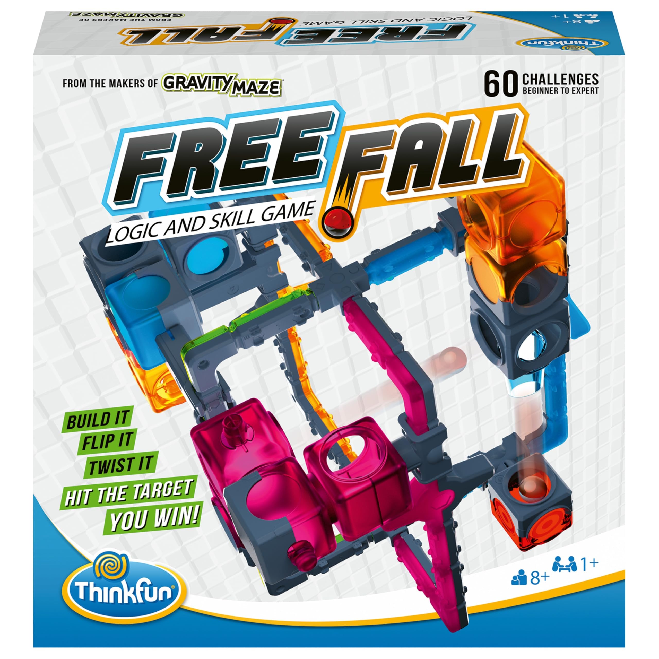 ThinkFun Freefall - Logic-Based Marble Maze Game | Skill Enhancing | Fun for Kids, Teens, Adults | Mind-Stimulating Puzzles | Single or Multiplayer