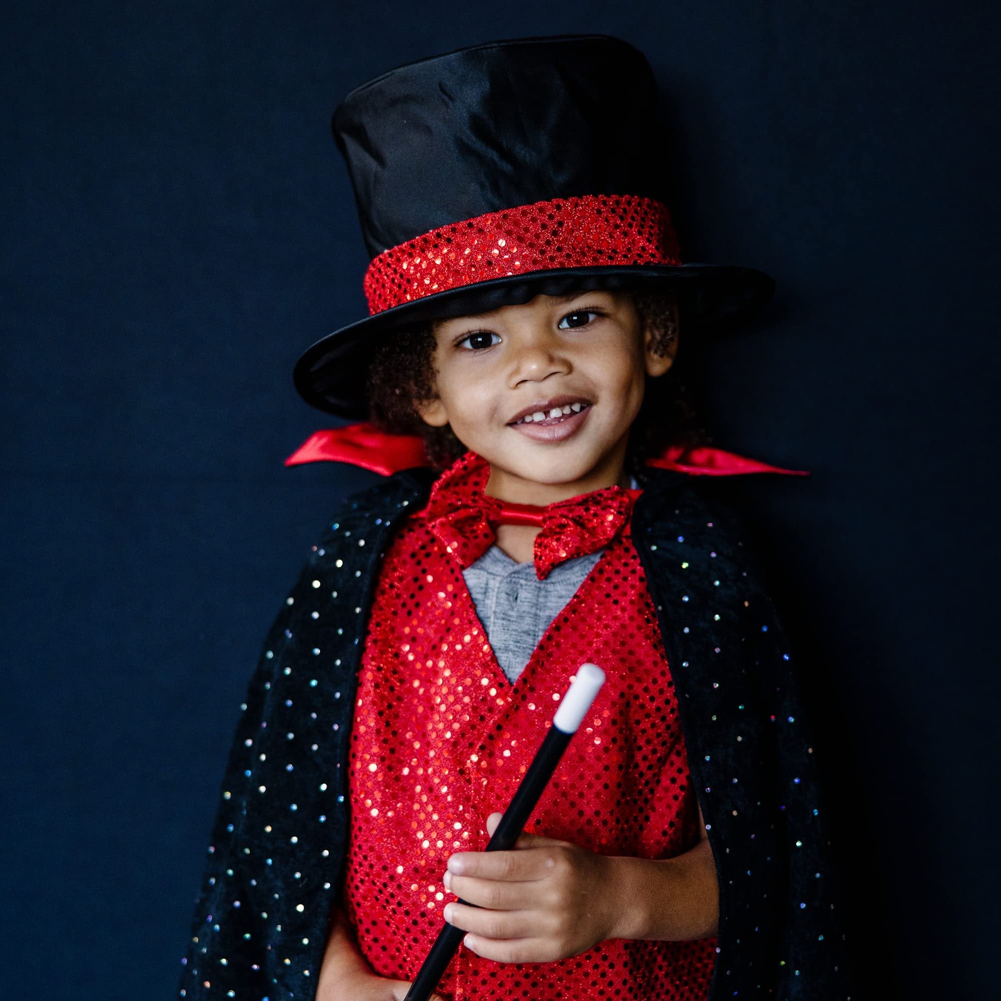 Melissa & Doug Magician Role Play Costume Set - Includes Hat, Cape, Wand, Magic Tricks