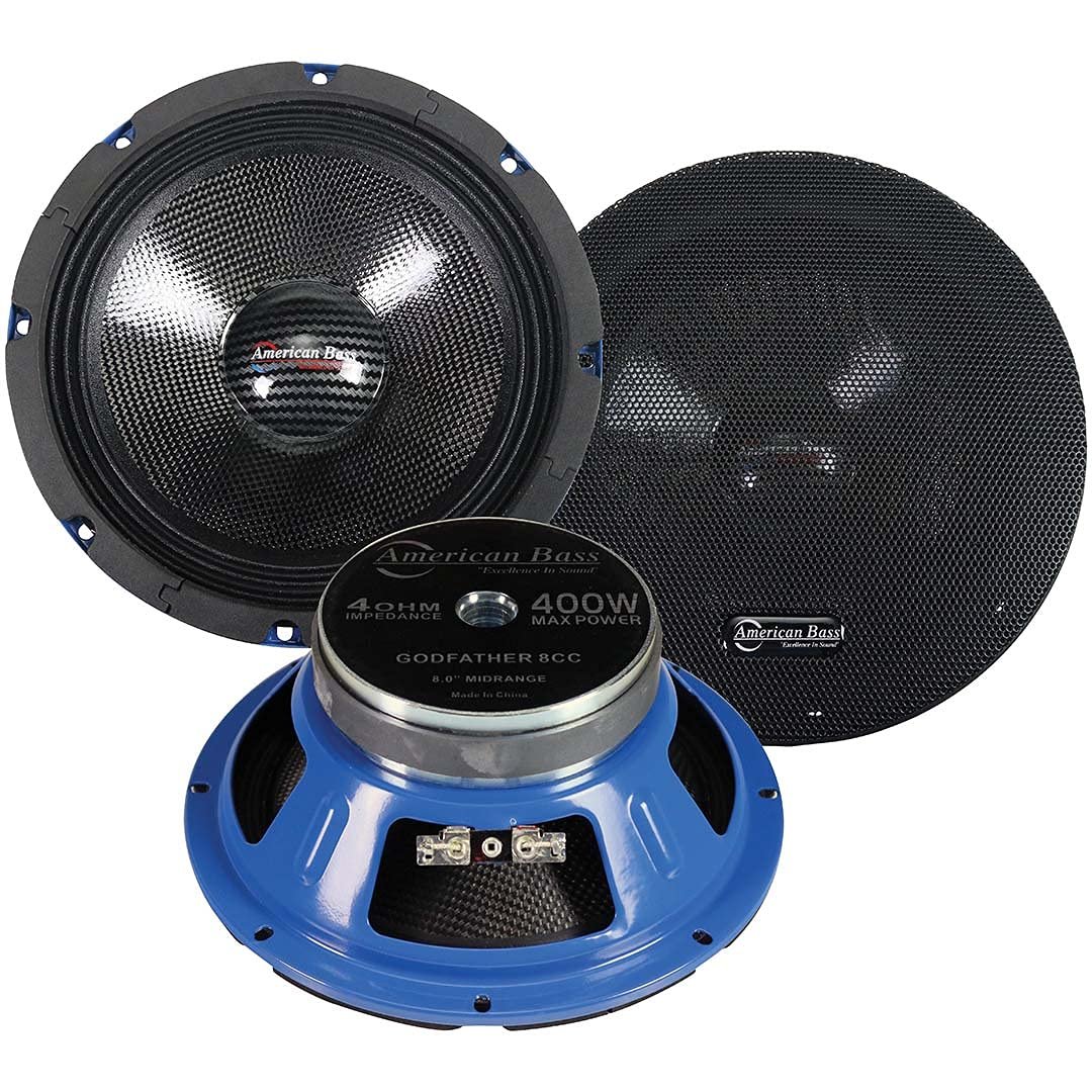 American Bass GF8CC Godfather 8 Midrange 400 Watts 4 Ohm Carbon