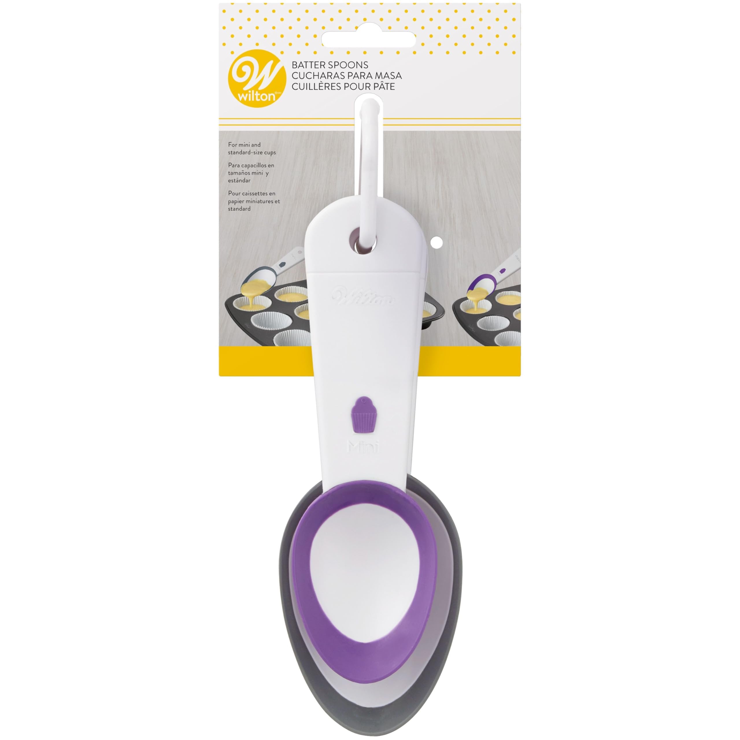 Wilton Cupcake Mixing Spoon Set 2: Dough Spoon, Always the amount of dough for standard and mini cupcakes and muffins, dishwasher safe, pack of 2