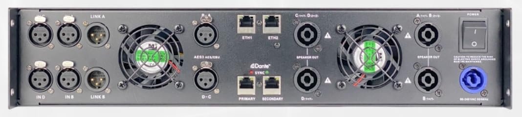 ANTAKIPRO MDA4-10KDM Amplifier 4 Channel 2U 10000 Watts Pro Audio Amp Integrate High-End Class D Amplification with Advanced DSP Processing Antakipro by Marani for The MDA-KDM Series