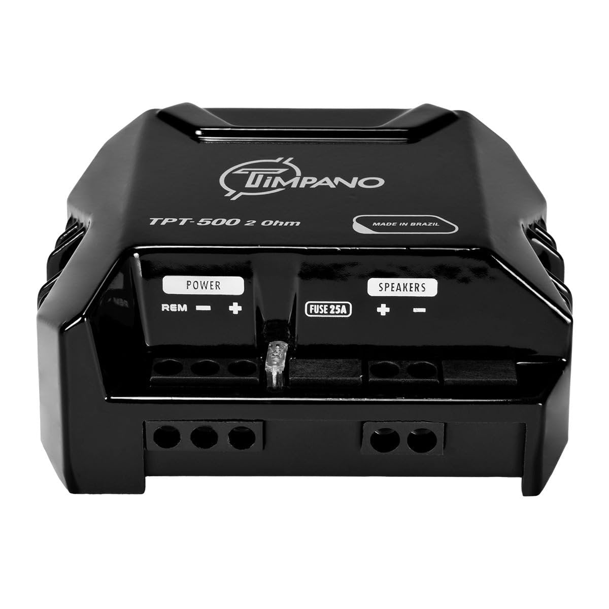 TIMPANO TPT-500 2 Ohms Compact 1 Channel TPT500 2 Ohms Car Audio Amplifier – 1x 500 Watts at 2 Ohms – Mini Stereo 12 Volts Full Range Class D Amp