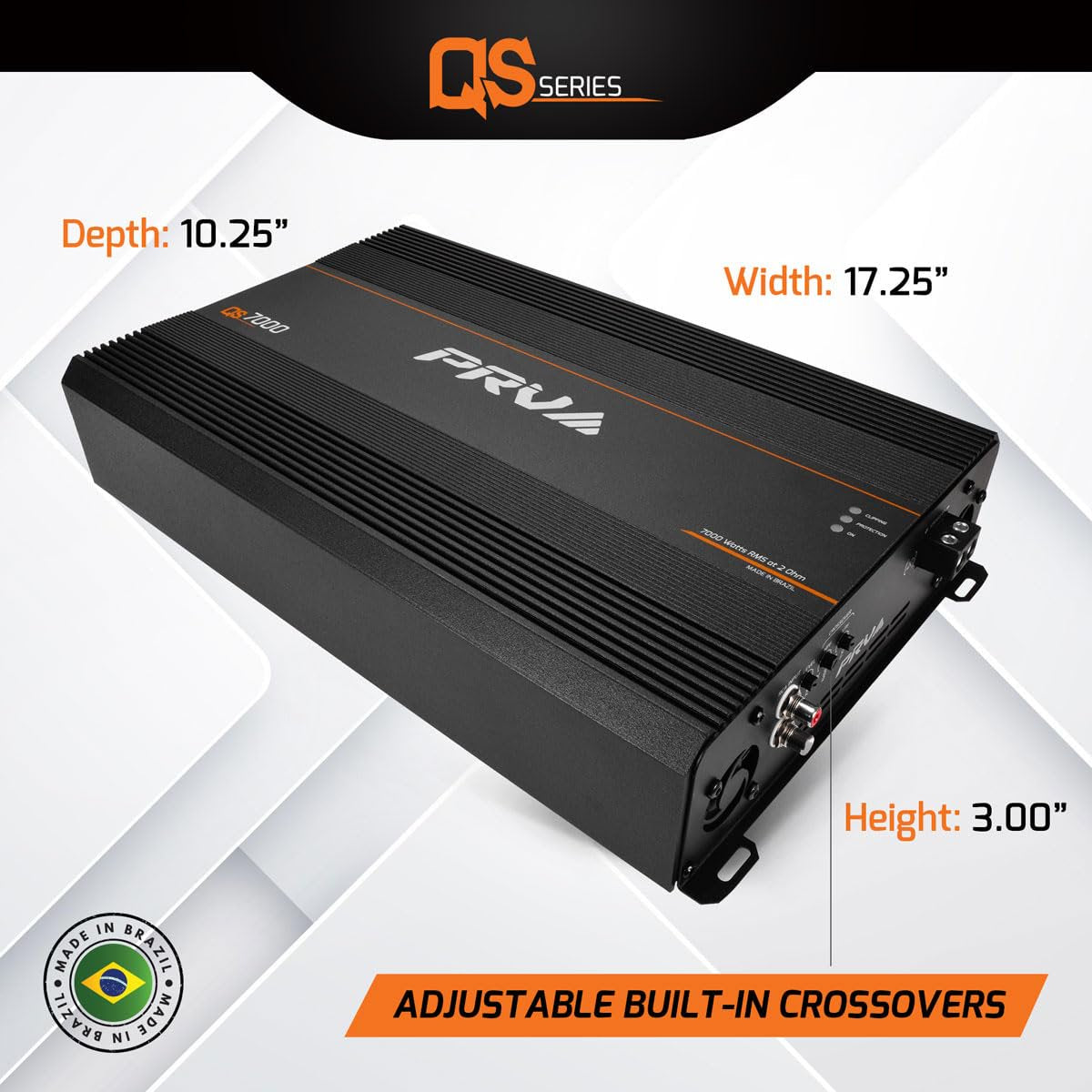 PRV Audio QS7000.2 QS Series Full Range Amplifier Compact 1 Channel Pro Loudspeakers Car Audio Amp 7000 Watts RMS at 2 Ohm