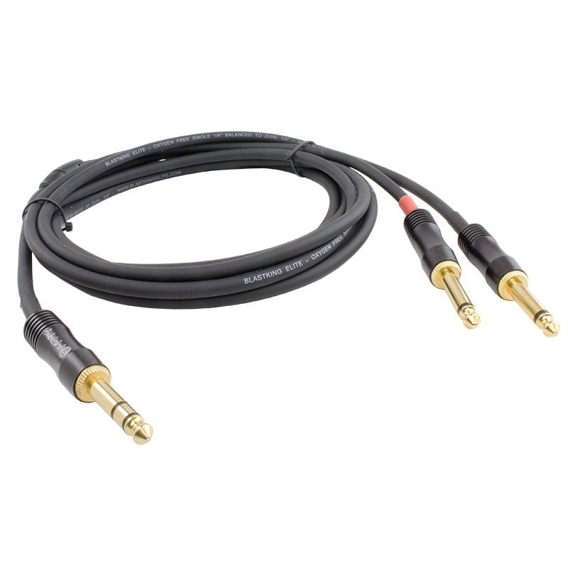 Blastking CQB2QU-6 Single 1/4" Balanced to Dual 1/4" Cable – 6 ft.